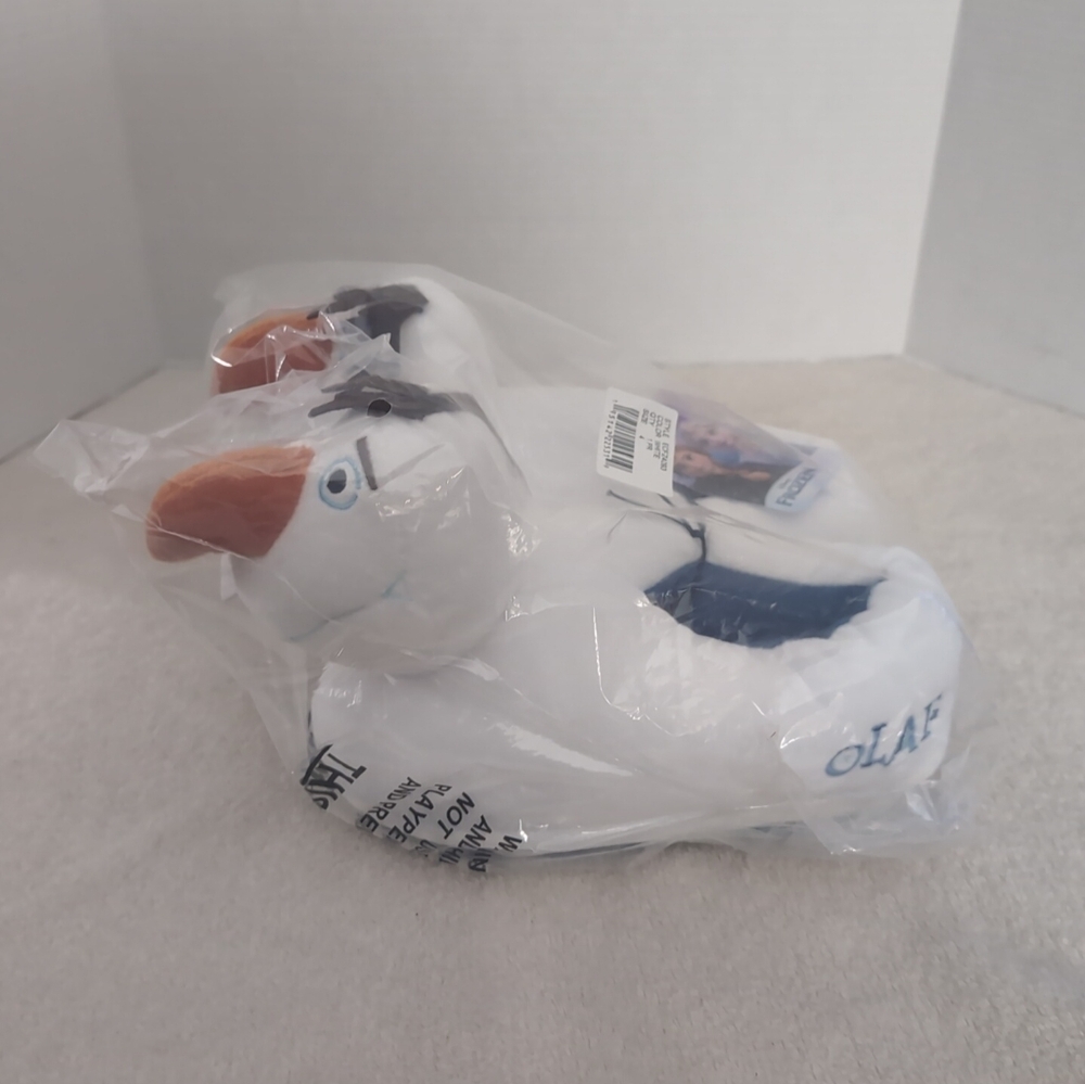 Frozen OLAF SNOWMAN Plush Slippers House Shoes KIDS size 4 ~ NEW! Disney Store